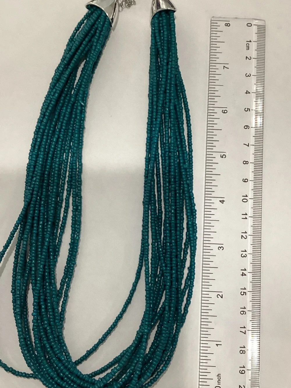 Multi-Strand‎ Teal Beaded Necklace